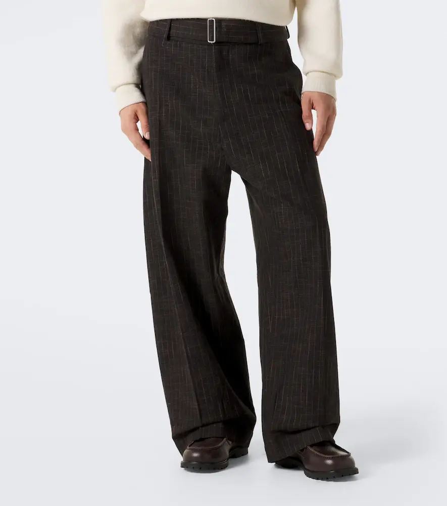 Studio Nicholson Checked cotton and wool-blend wide-leg pants | Thumbnail 4 Studio Nicholson Checked cotton and wool-blend wide-leg pants | Thumbnail 4