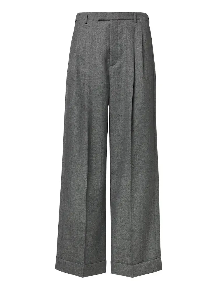 Herringbone wide-leg pants