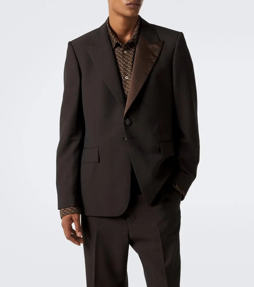 Wales Bonner Atto satin-trimmed virgin wool blazer | Thumbnail 3 Wales Bonner Atto satin-trimmed virgin wool blazer | Thumbnail 3