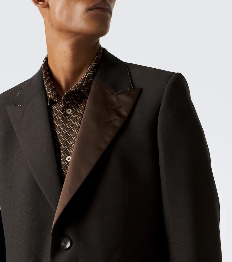Wales Bonner Atto satin-trimmed virgin wool blazer | Thumbnail 4 Wales Bonner Atto satin-trimmed virgin wool blazer | Thumbnail 4