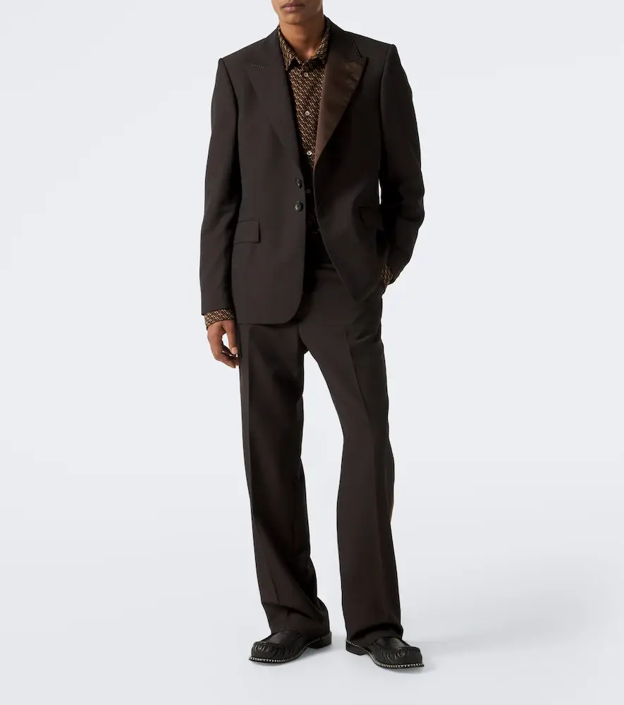Wales Bonner Atto satin-trimmed virgin wool blazer | Thumbnail 5 Wales Bonner Atto satin-trimmed virgin wool blazer | Thumbnail 5