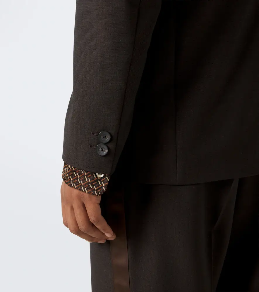 Wales Bonner Atto satin-trimmed virgin wool blazer | Thumbnail 7 Wales Bonner Atto satin-trimmed virgin wool blazer | Thumbnail 7
