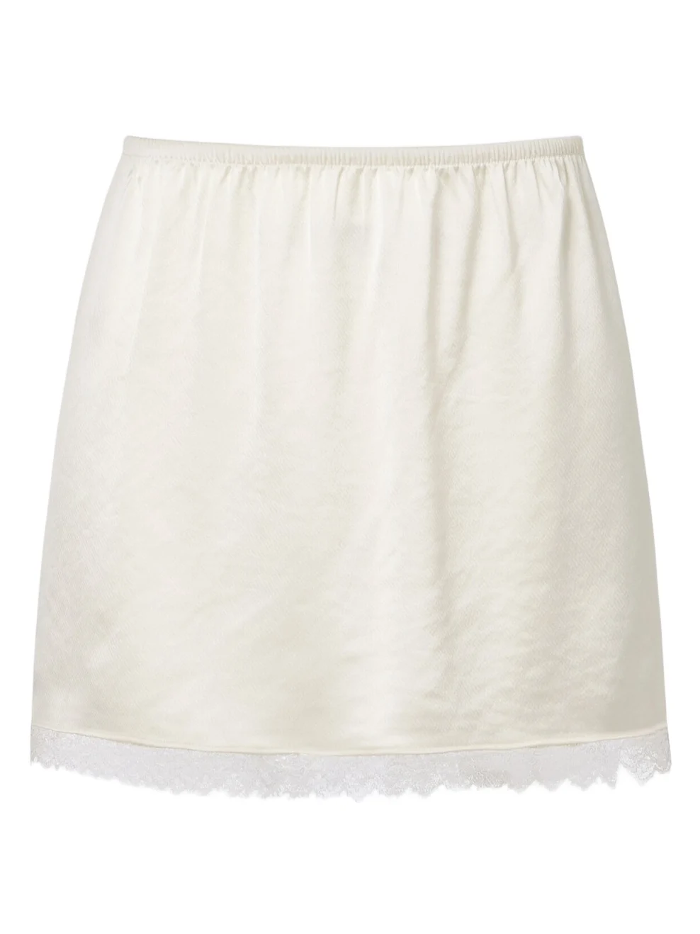 Barb lace-trimmed satin miniskirt Barb lace-trimmed satin miniskirt