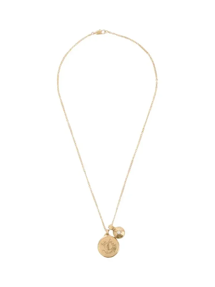 Saint Laurent Cassandre embellished chain necklace
