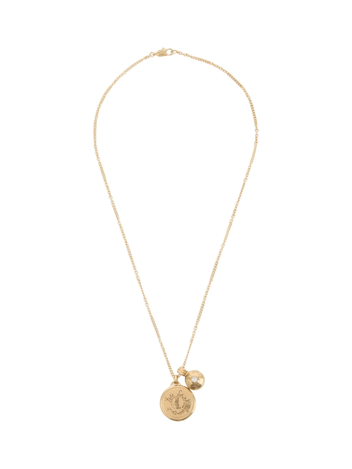 Saint Laurent Cassandre embellished chain necklace