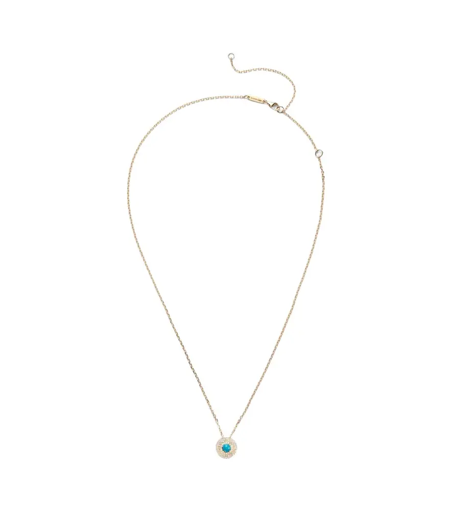 Suzanne Kalan Evil Eye 18kt gold pendant necklace with diamonds and turquoise | Image 1 Suzanne Kalan Evil Eye 18kt gold pendant necklace with diamonds and turquoise | Image 1