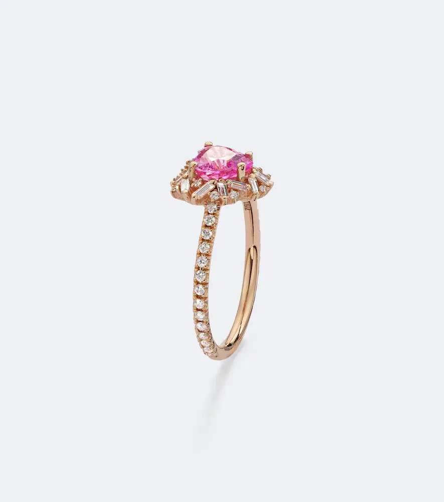 Suzanne Kalan 18kt rose gold ring with sapphire and diamonds | Thumbnail 2 Suzanne Kalan 18kt rose gold ring with sapphire and diamonds | Thumbnail 2