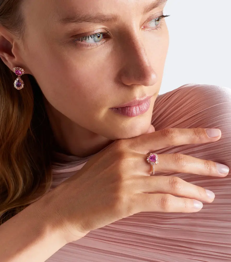 Suzanne Kalan 18kt rose gold ring with sapphire and diamonds | Thumbnail 4 Suzanne Kalan 18kt rose gold ring with sapphire and diamonds | Thumbnail 4