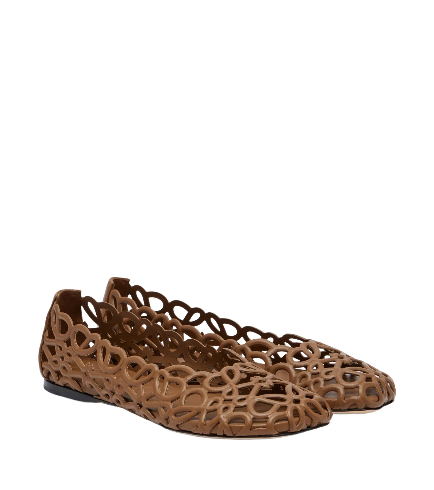 Loewe Petal Anagram leather ballet flats
