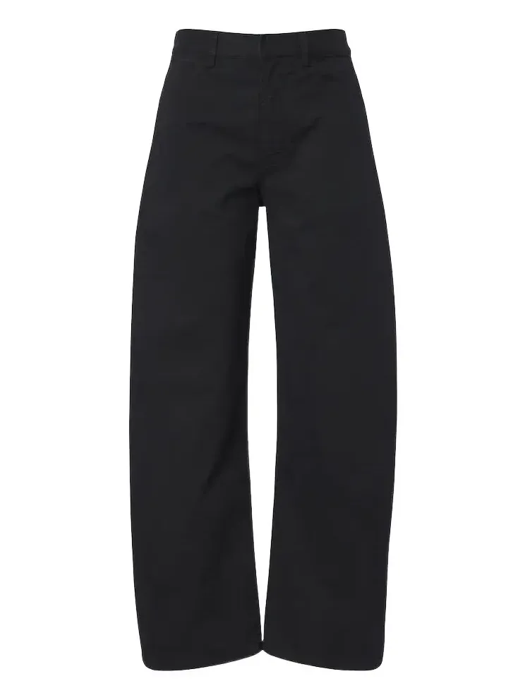 Tribeca cotton twill barrel-leg pants