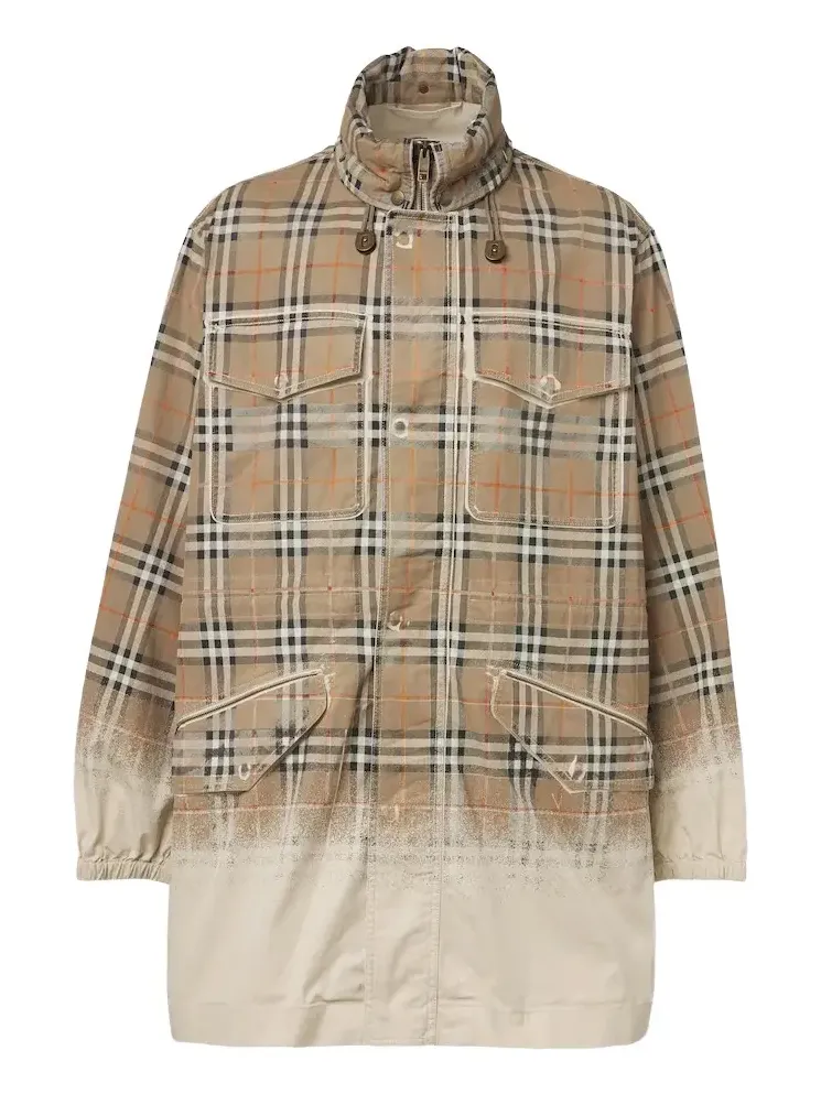 Burberry Check cotton gabardine parka