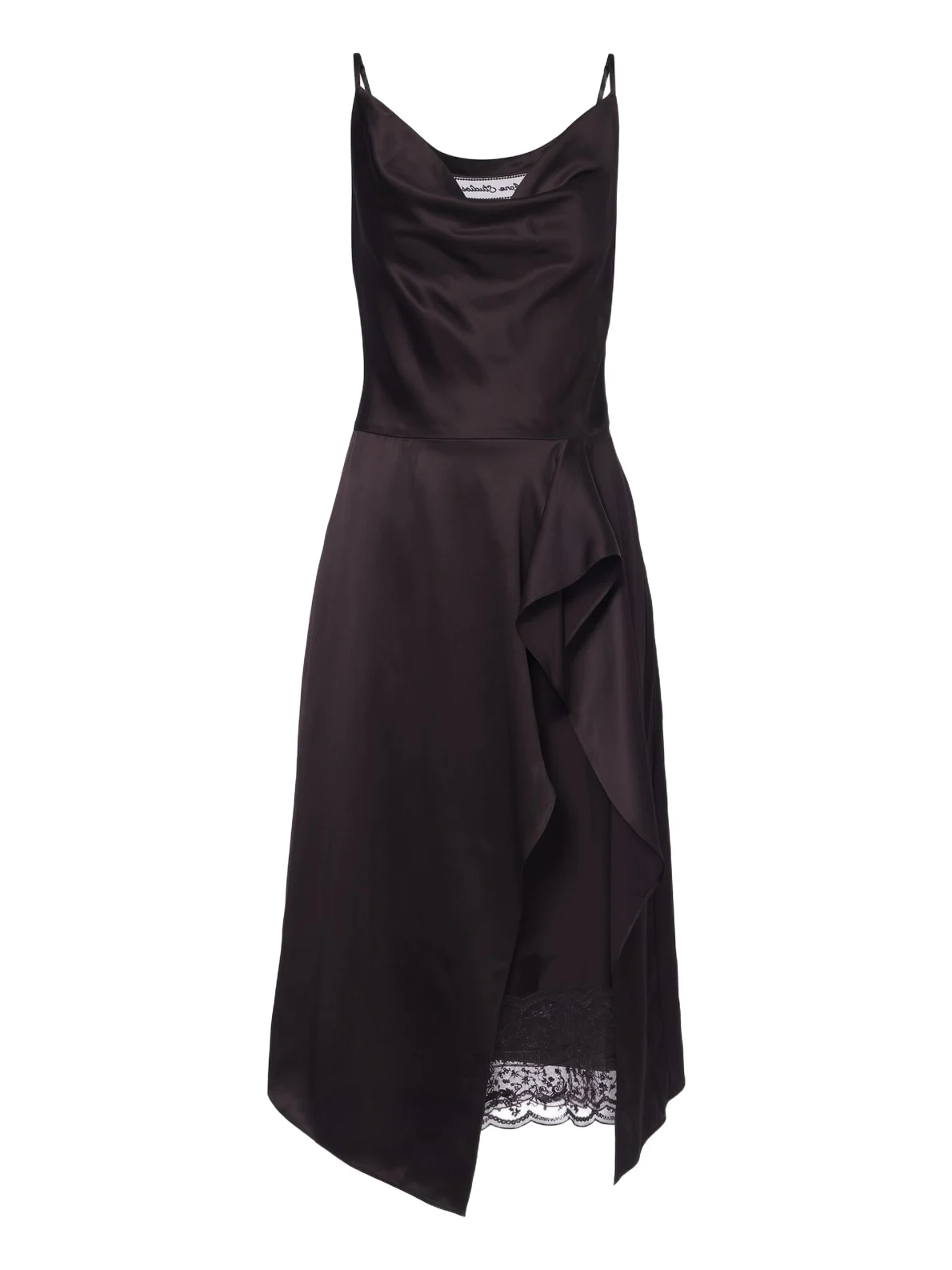 Lace-trimmed satin slip dress Lace-trimmed satin slip dress
