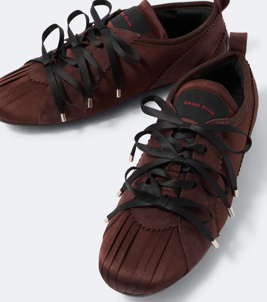 Simone Rocha Ballerina Grip suede-trimmed satin sneakers | Thumbnail 2