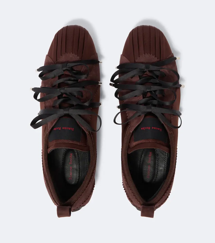Simone Rocha Ballerina Grip suede-trimmed satin sneakers | Thumbnail 3