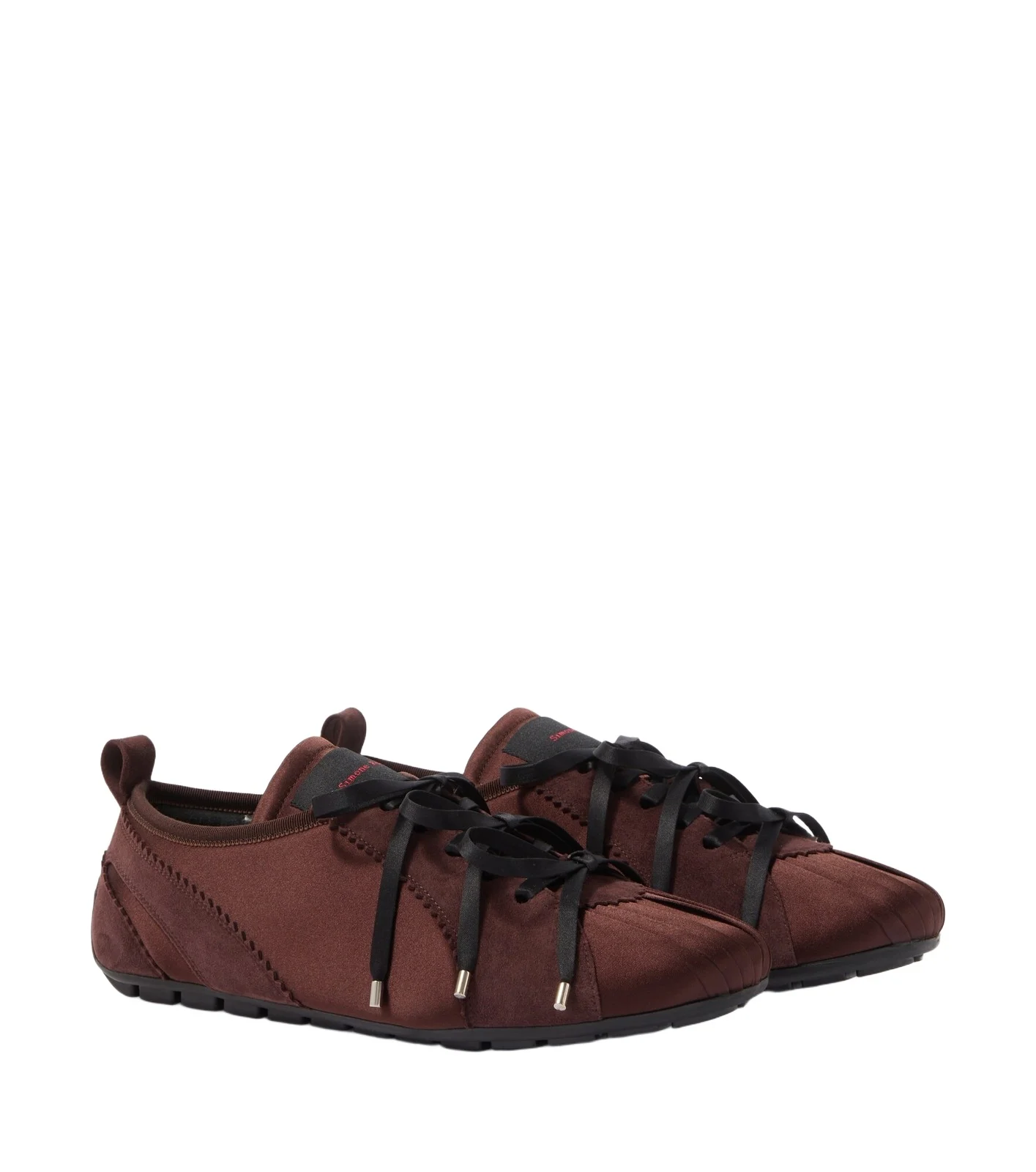 Simone Rocha Ballerina Grip suede-trimmed satin sneakers
