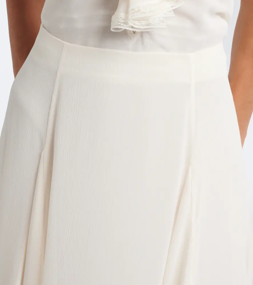 Xu Zhi Asymmetric lace-trimmed midi skirt | Thumbnail 6