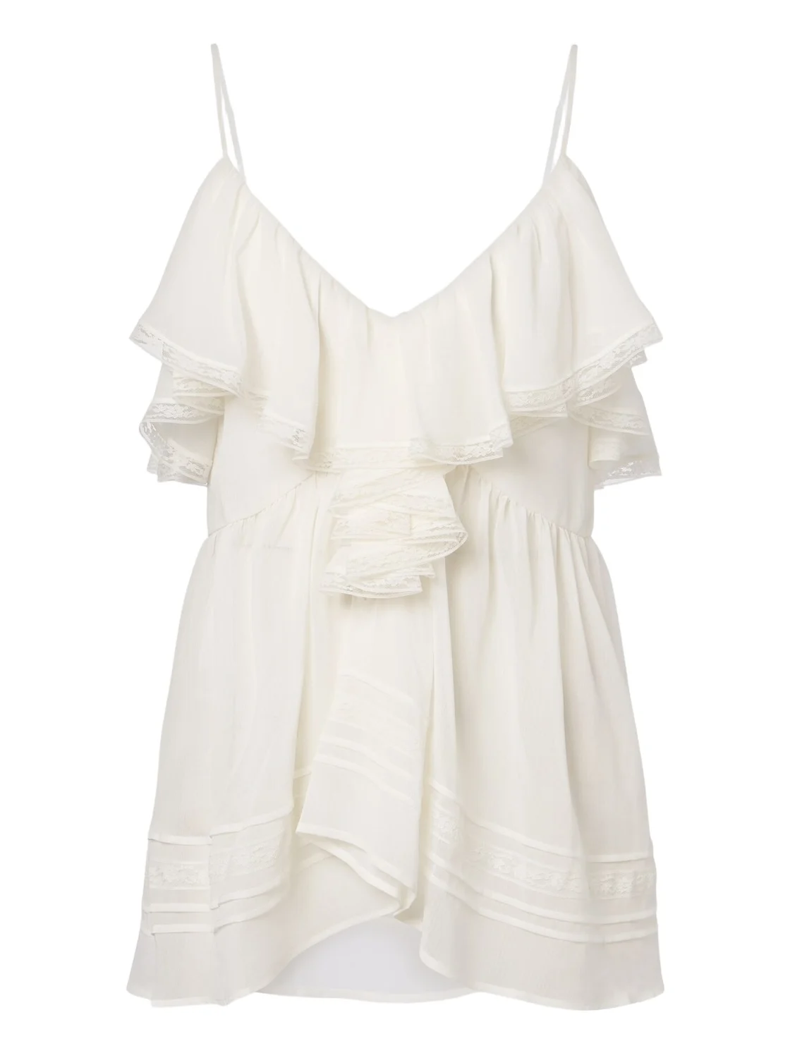 Ruffled lace-trimmed top Ruffled lace-trimmed top