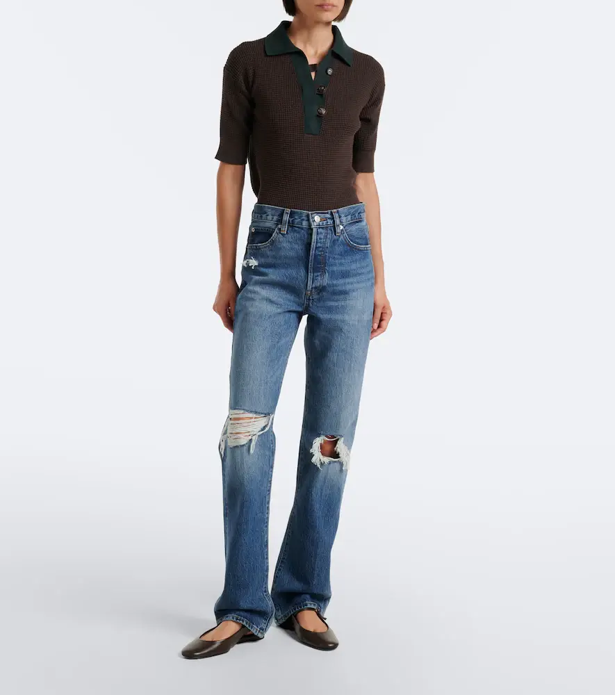 Frame The Vertical distressed straight jeans | Thumbnail 7 Frame The Vertical distressed straight jeans | Thumbnail 7
