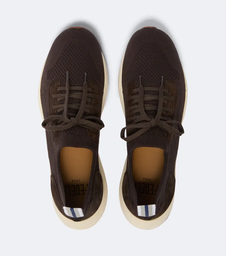 FEDELI Knitted suede-trimmed sneakers | Thumbnail 3