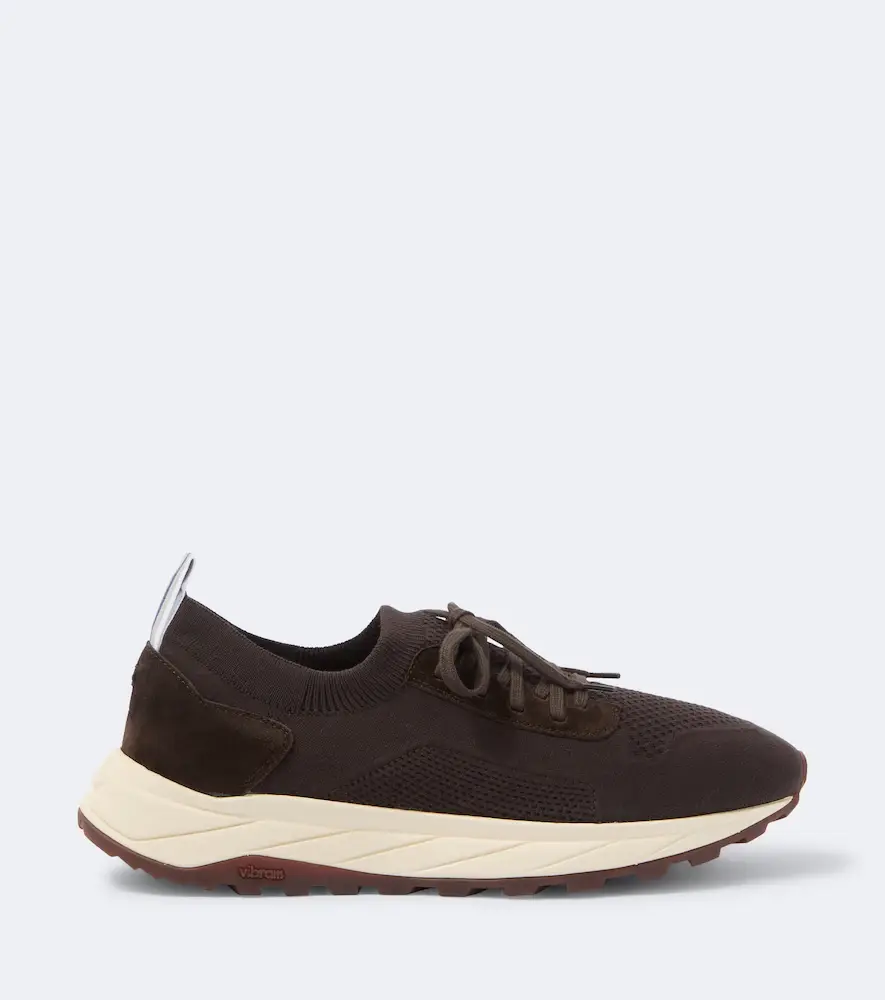 FEDELI Knitted suede-trimmed sneakers | Thumbnail 6