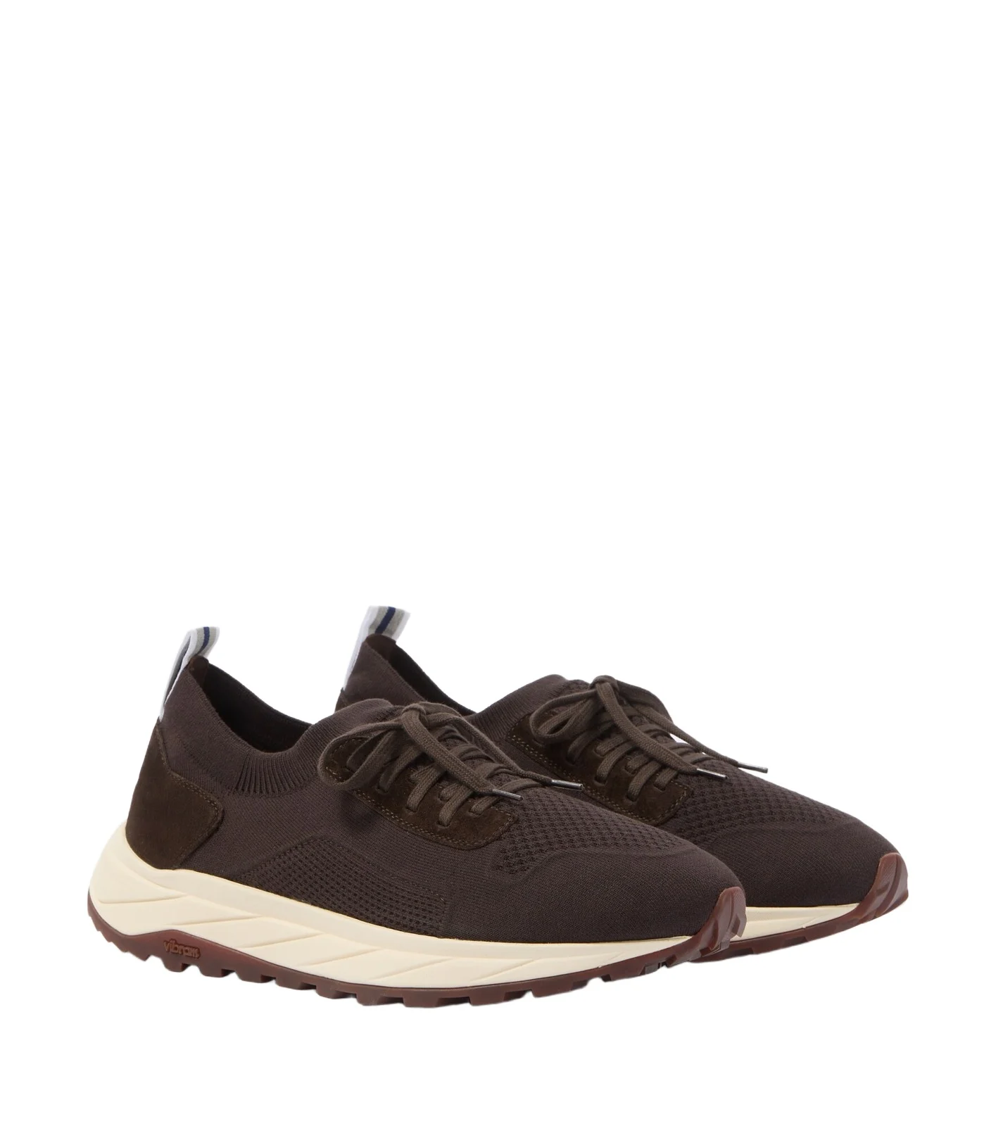 Knitted suede-trimmed sneakers Knitted suede-trimmed sneakers
