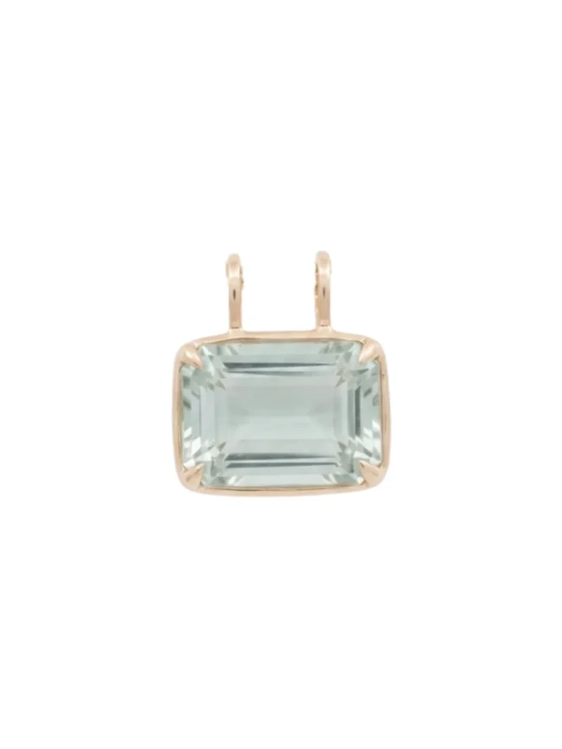 10.20ct Green Amethyst 18K Gold Small Statement Pendant