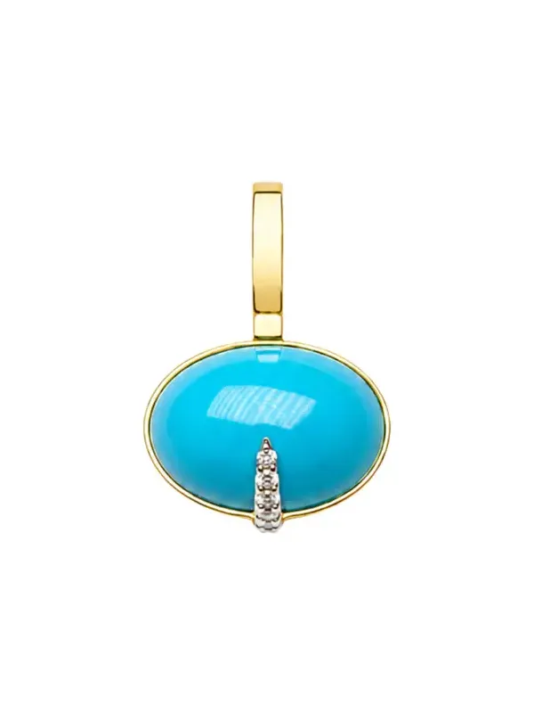 10.34ct Turquoise Diamond 18K Gold Large Pendant 10.34ct Turquoise Diamond 18K Gold Large Pendant