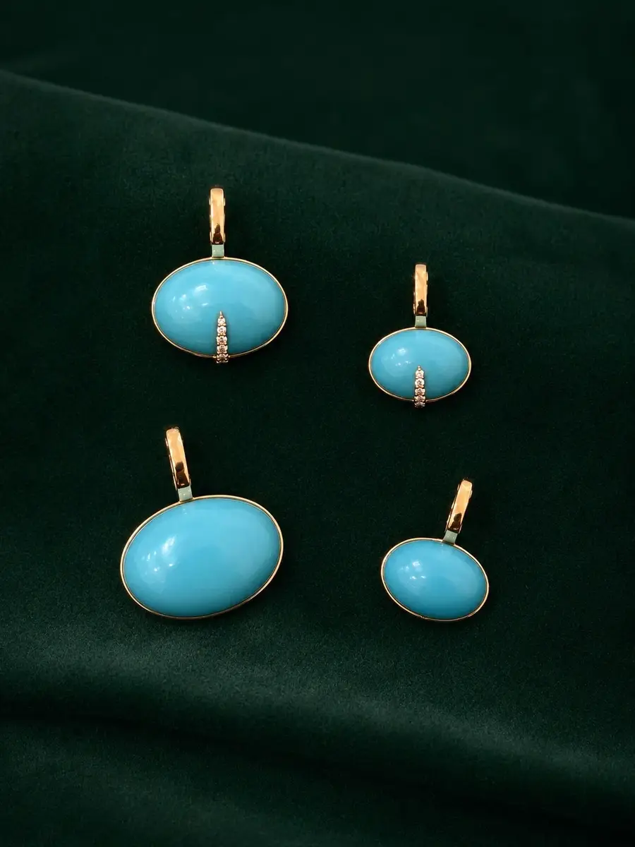 Wish Fine Jewelry 5.20ct Turquoise Diamond 18K Gold Small Pendant | Thumbnail 2 Wish Fine Jewelry 5.20ct Turquoise Diamond 18K Gold Small Pendant | Thumbnail 2