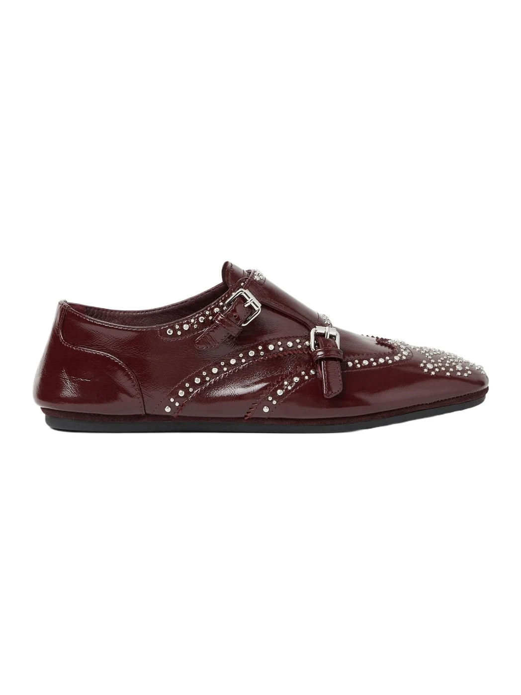 Fendi Stud Leather Double Monk Strap Loafers