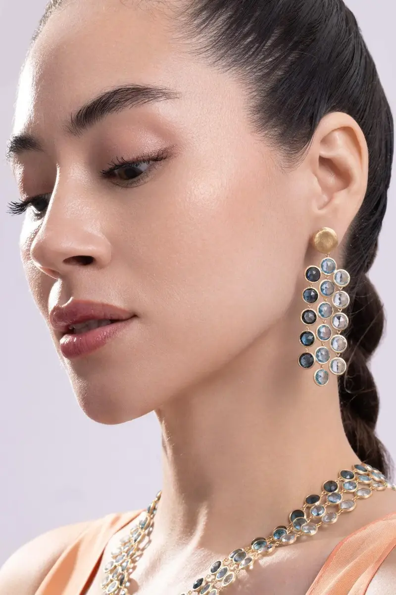 MARCO BICEGO Blue Topaz Three Line Jaipur Drop Earrings | Thumbnail 2 MARCO BICEGO Blue Topaz Three Line Jaipur Drop Earrings | Thumbnail 2