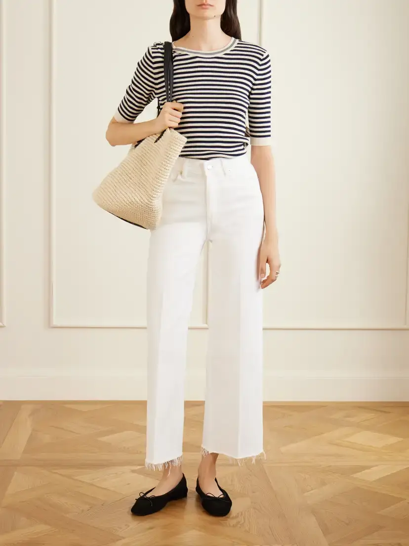 Frame Le Slim Palazzo Crop Frayed High-rise Wide-leg Jeans | Thumbnail 2 Frame Le Slim Palazzo Crop Frayed High-rise Wide-leg Jeans | Thumbnail 2