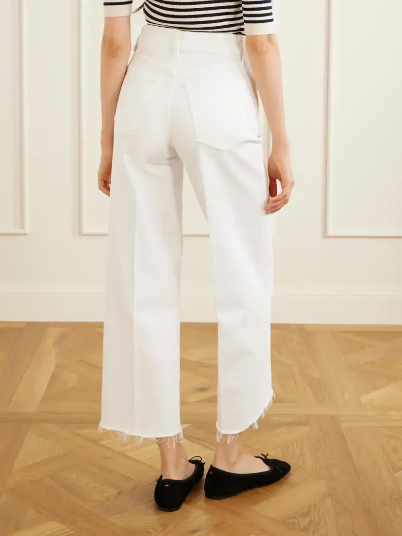 Frame Le Slim Palazzo Crop Frayed High-rise Wide-leg Jeans | Thumbnail 3 Frame Le Slim Palazzo Crop Frayed High-rise Wide-leg Jeans | Thumbnail 3