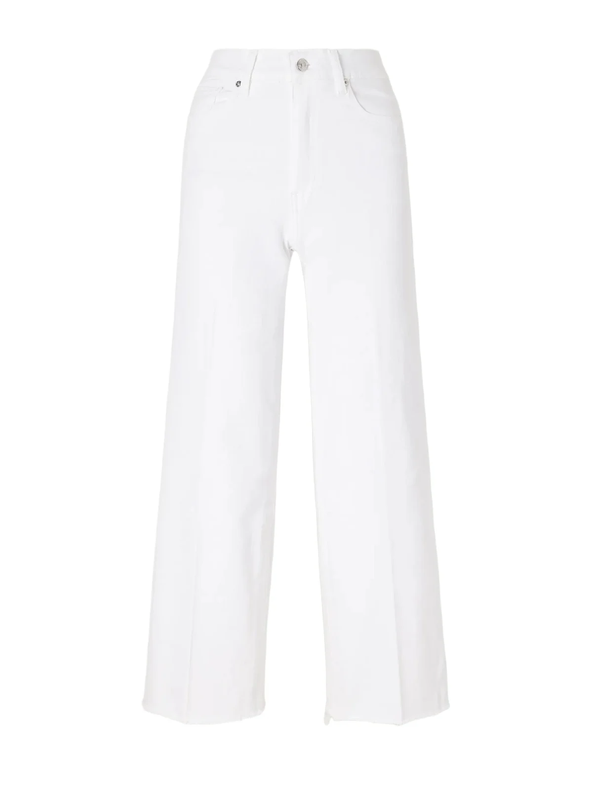 Le Slim Palazzo Crop Frayed High-rise Wide-leg Jeans