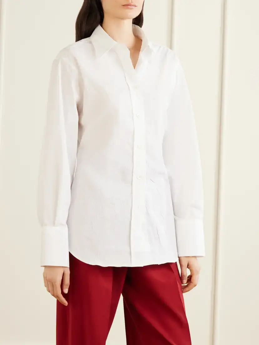 RÓHE Shaped Crinkled Cotton-blend Poplin Shirt | Thumbnail 3 RÓHE Shaped Crinkled Cotton-blend Poplin Shirt | Thumbnail 3