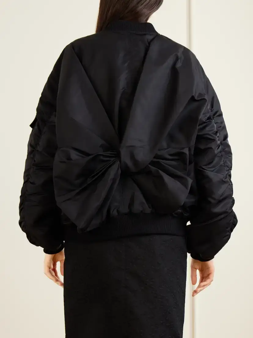 Cecilie Bahnsen Cbfeilan Knotted Embroidered Shell Bomber Jacket | Thumbnail 4