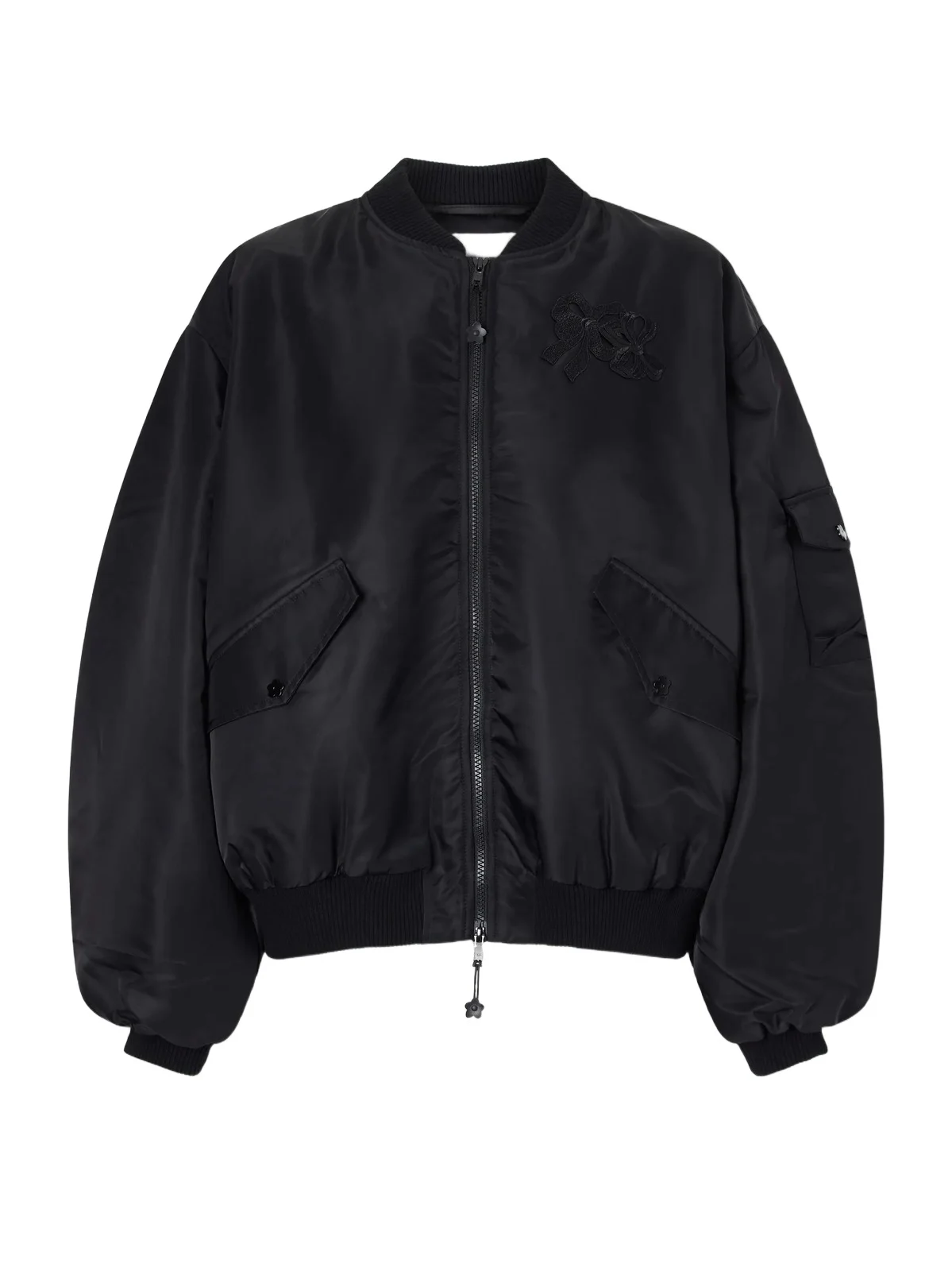Cbfeilan Knotted Embroidered Shell Bomber Jacket Cbfeilan Knotted Embroidered Shell Bomber Jacket