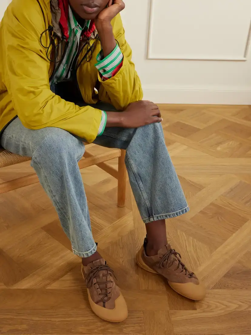 Loewe Grip Logo-appliquéd Leather-trimmed Suede And Tpu Sneakers - Brown | Thumbnail 2 Loewe Grip Logo-appliquéd Leather-trimmed Suede And Tpu Sneakers - Brown | Thumbnail 2