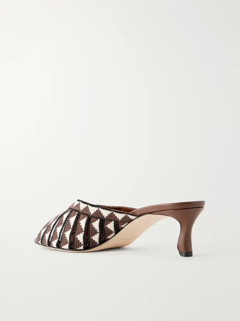 Manolo Blahnik Trofesamu 50 Woven Leather Mules | Thumbnail 3