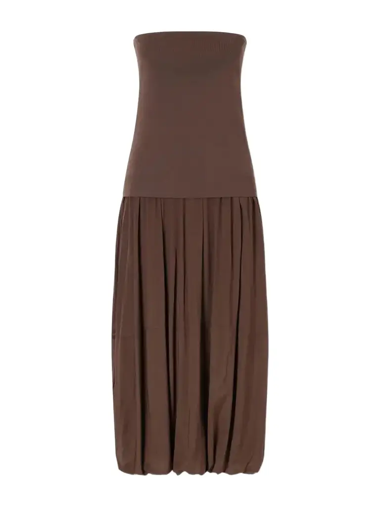 St. Agni Ribbed Pleated Jersey Midi Dress | Image 1 St. Agni Ribbed Pleated Jersey Midi Dress | Image 1