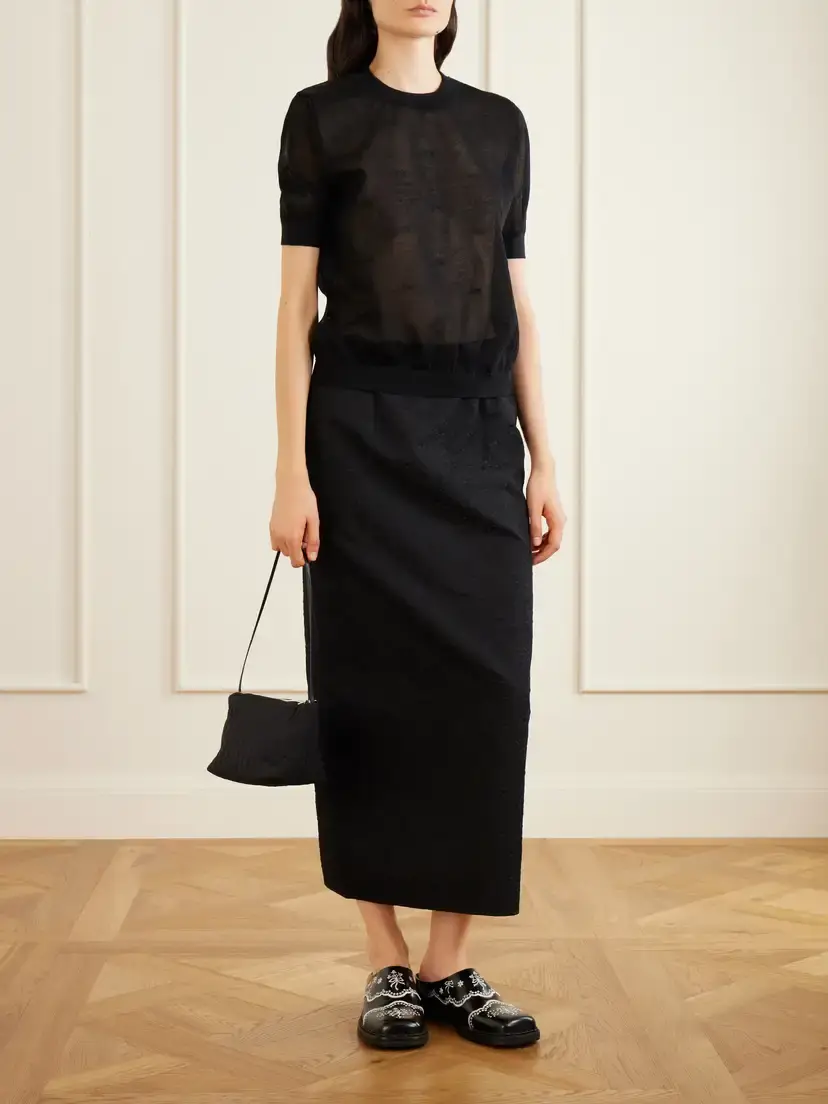 Cecilie Bahnsen Cbuka Cotton-blend Matelassé Midi Skirt | Thumbnail 2 Cecilie Bahnsen Cbuka Cotton-blend Matelassé Midi Skirt | Thumbnail 2