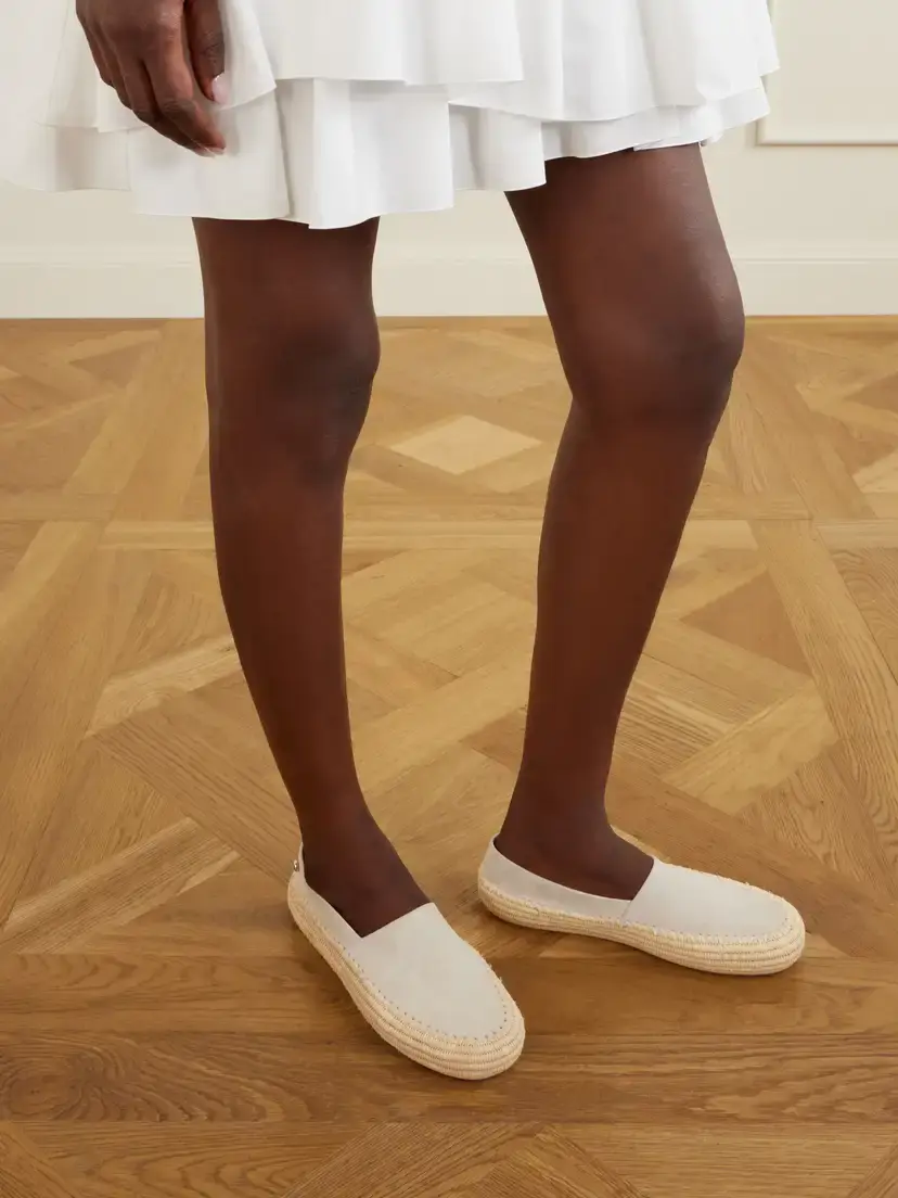 Loewe + Paula's Ibiza Rio Suede And Raffia Espadrilles - Neutrals | Thumbnail 2
