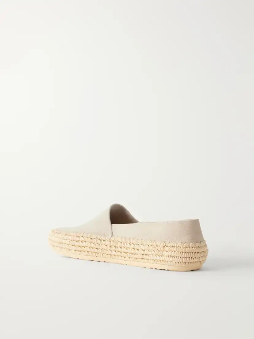 Loewe + Paula's Ibiza Rio Suede And Raffia Espadrilles - Neutrals | Thumbnail 3