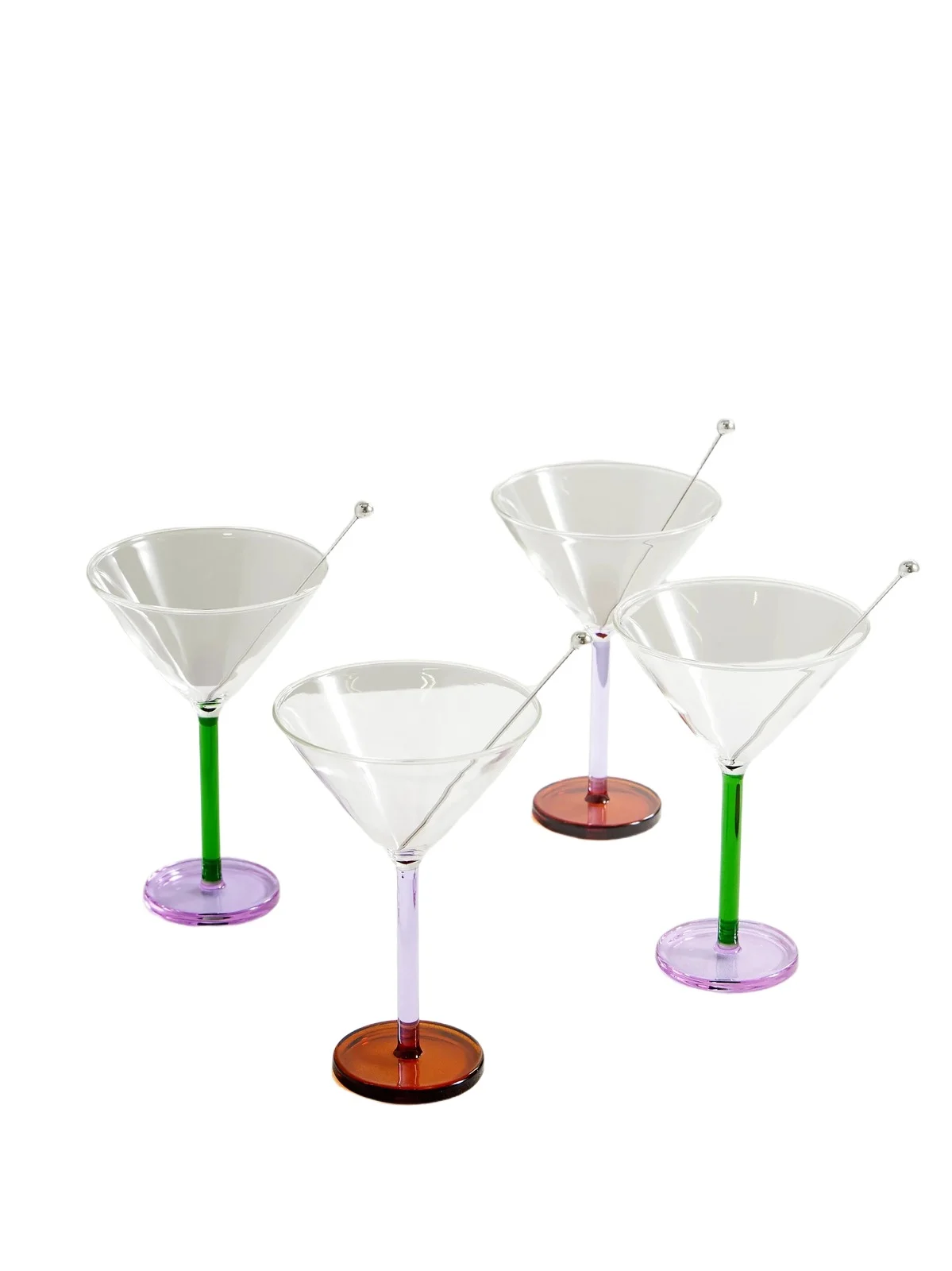 Sophie Lou Jacobsen Piano Set Of Two Cocktail Glasses And Stainless Steel Skewers