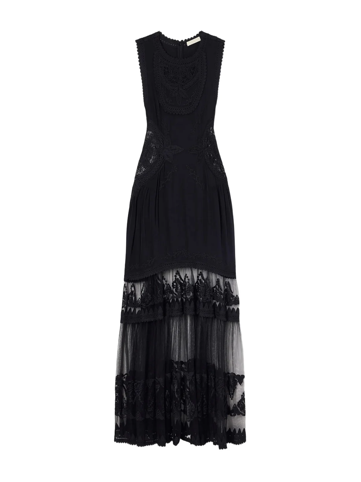 Florence Embroidered Tulle And Silk Crepe De Chine Gown Florence Embroidered Tulle And Silk Crepe De Chine Gown