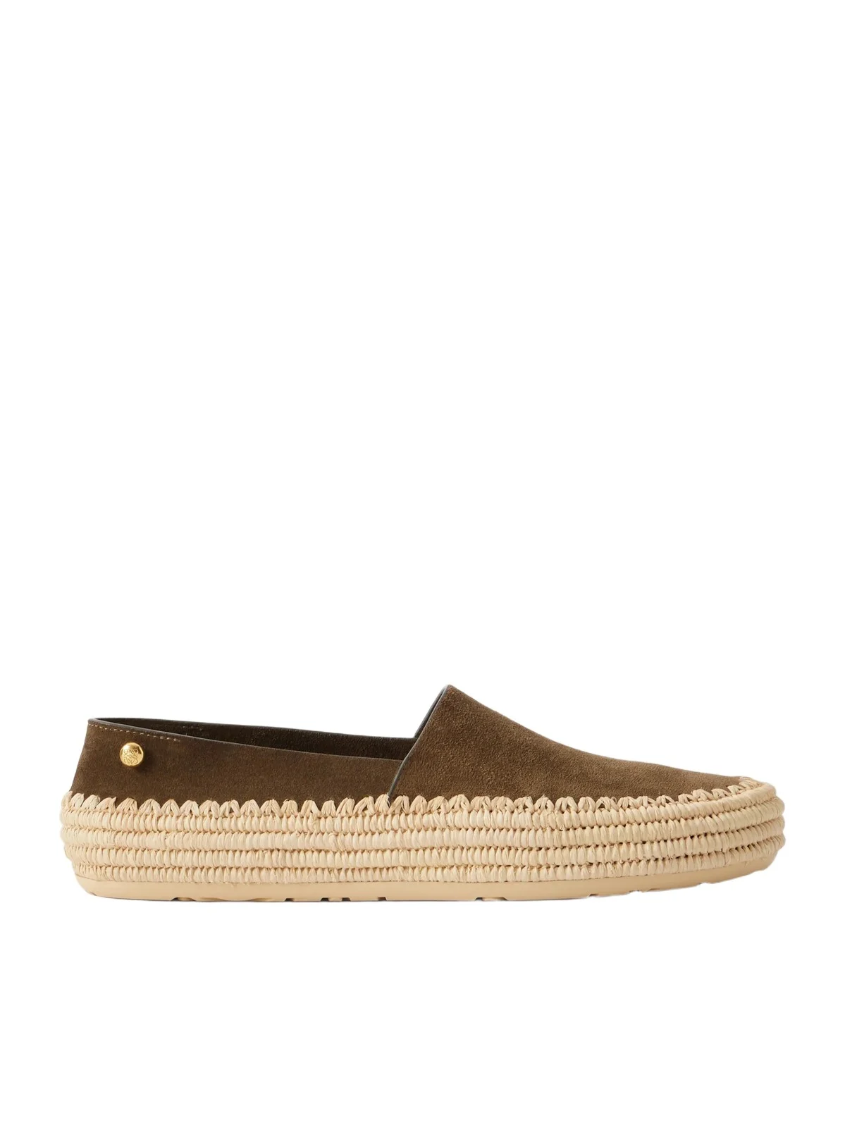Loewe + Paula's Ibiza Rio Suede And Raffia Espadrilles - Green