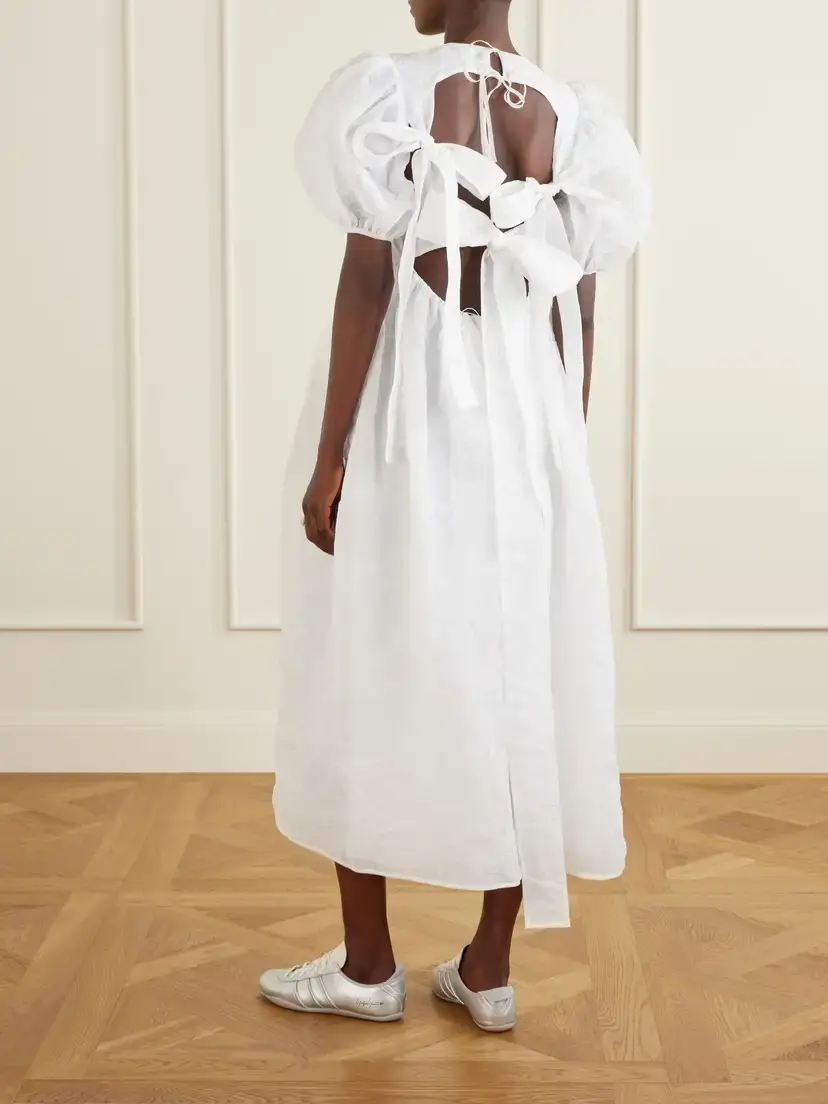 Cecilie Bahnsen Crinkled Papillon Matelassé Midi Dress | Thumbnail 3 Cecilie Bahnsen Crinkled Papillon Matelassé Midi Dress | Thumbnail 3