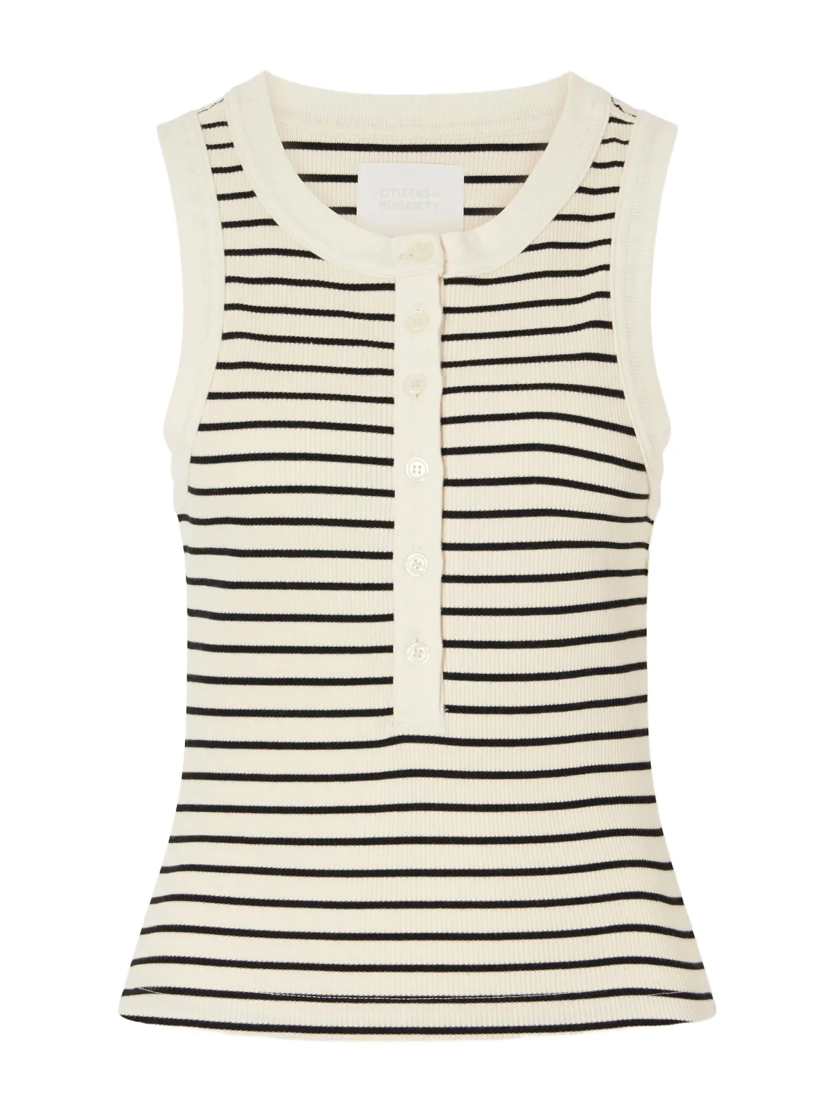 Caralyn Striped Ribbed Cotton-blend Tank Caralyn Striped Ribbed Cotton-blend Tank