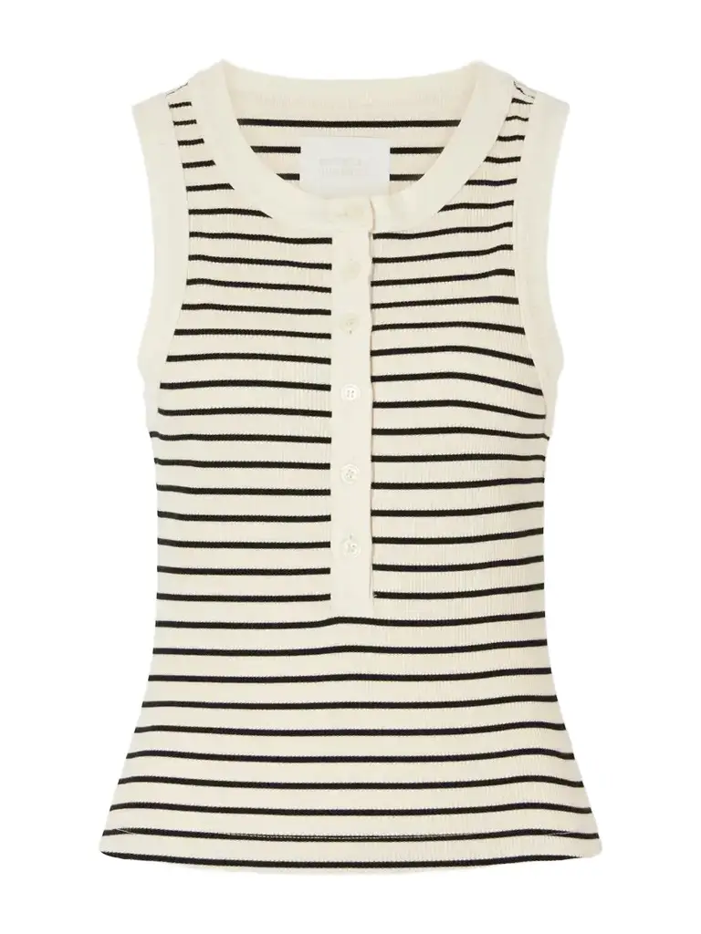Citizens of Humanity Caralyn Striped Ribbed Cotton-blend Tank | Image 1 Citizens of Humanity Caralyn Striped Ribbed Cotton-blend Tank | Image 1