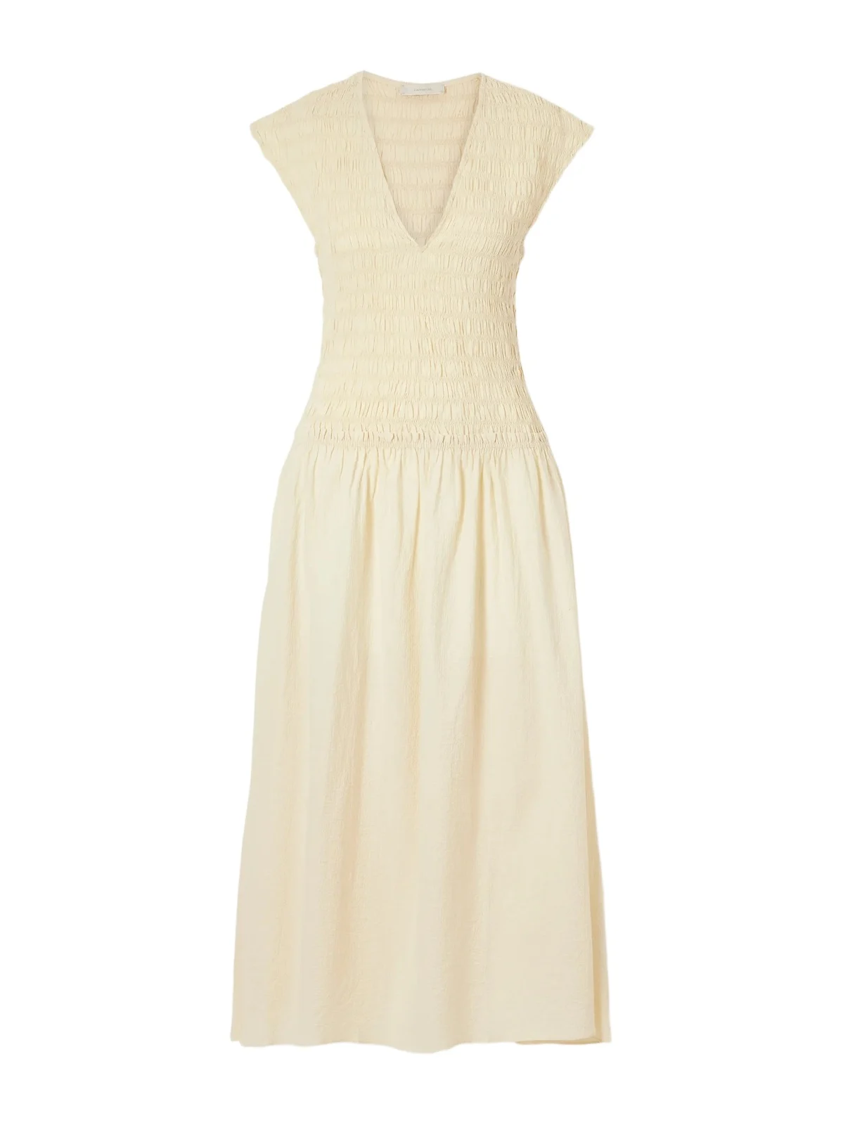 Carmen Shirred Cotton Midi Dress
