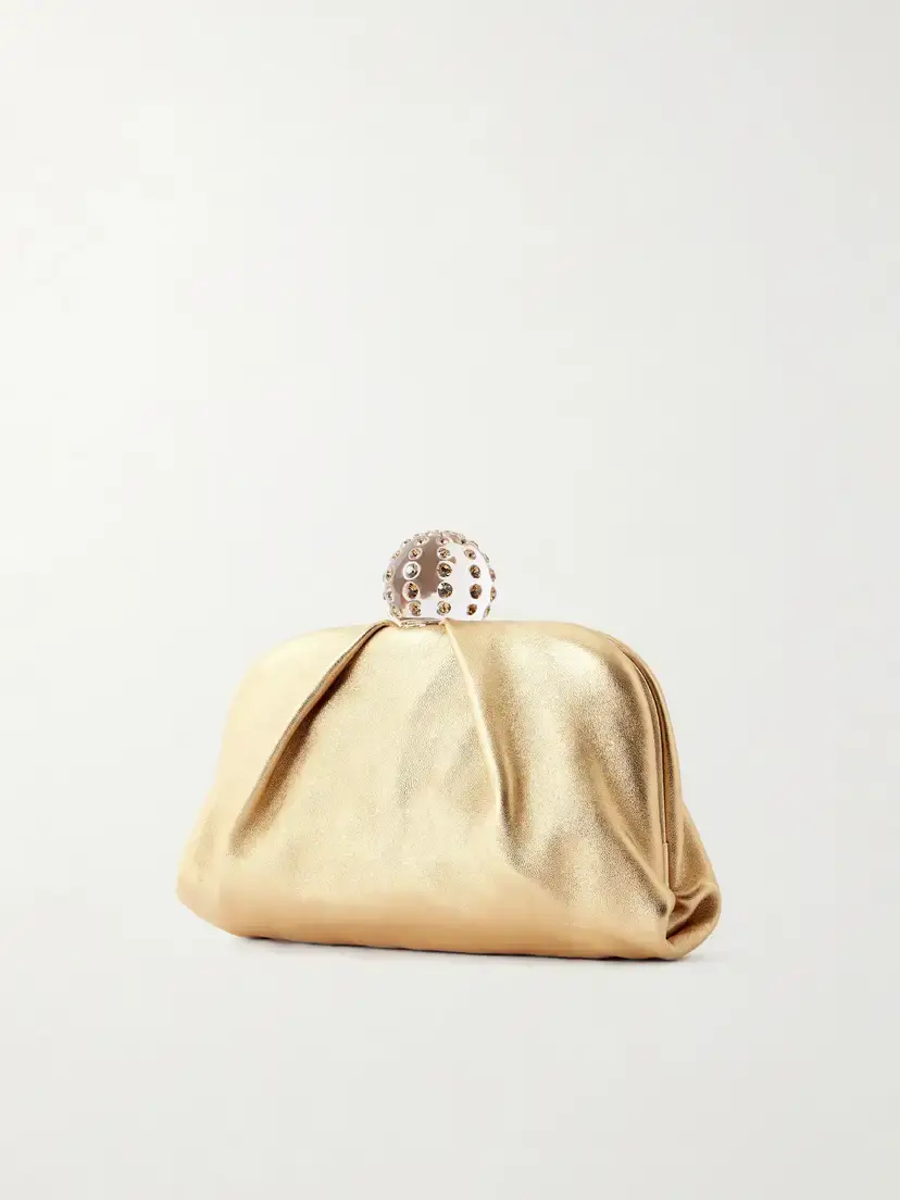 Aquazzura Mini Tequila Crystal-embellished Metallic Leather Clutch | Thumbnail 4 Aquazzura Mini Tequila Crystal-embellished Metallic Leather Clutch | Thumbnail 4
